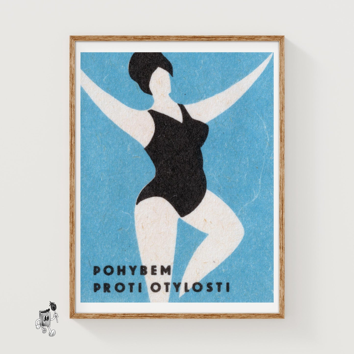 Woman in Swimsuit - vintage matchbox label print