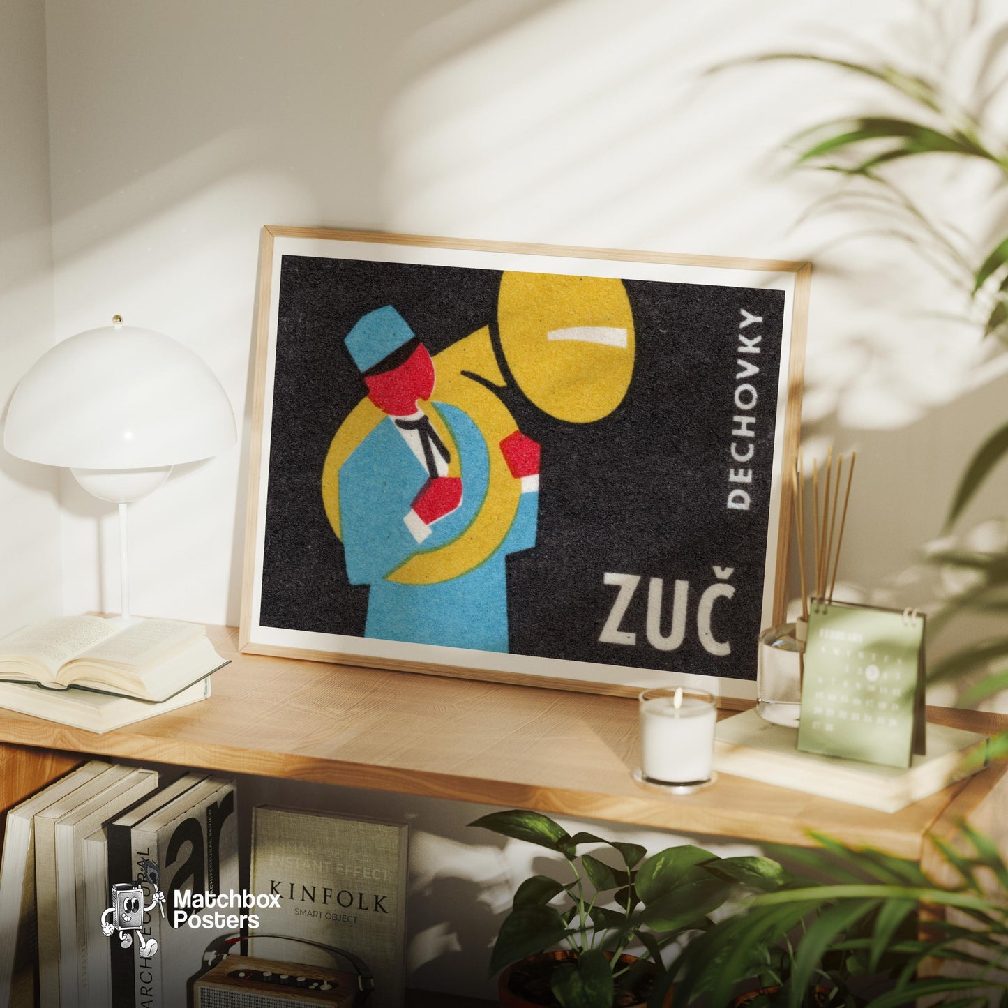 Musician - vintage matchbox label print - office wall