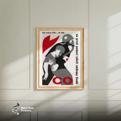 Firefighter - vintage matchbox label print - bedroom mockup