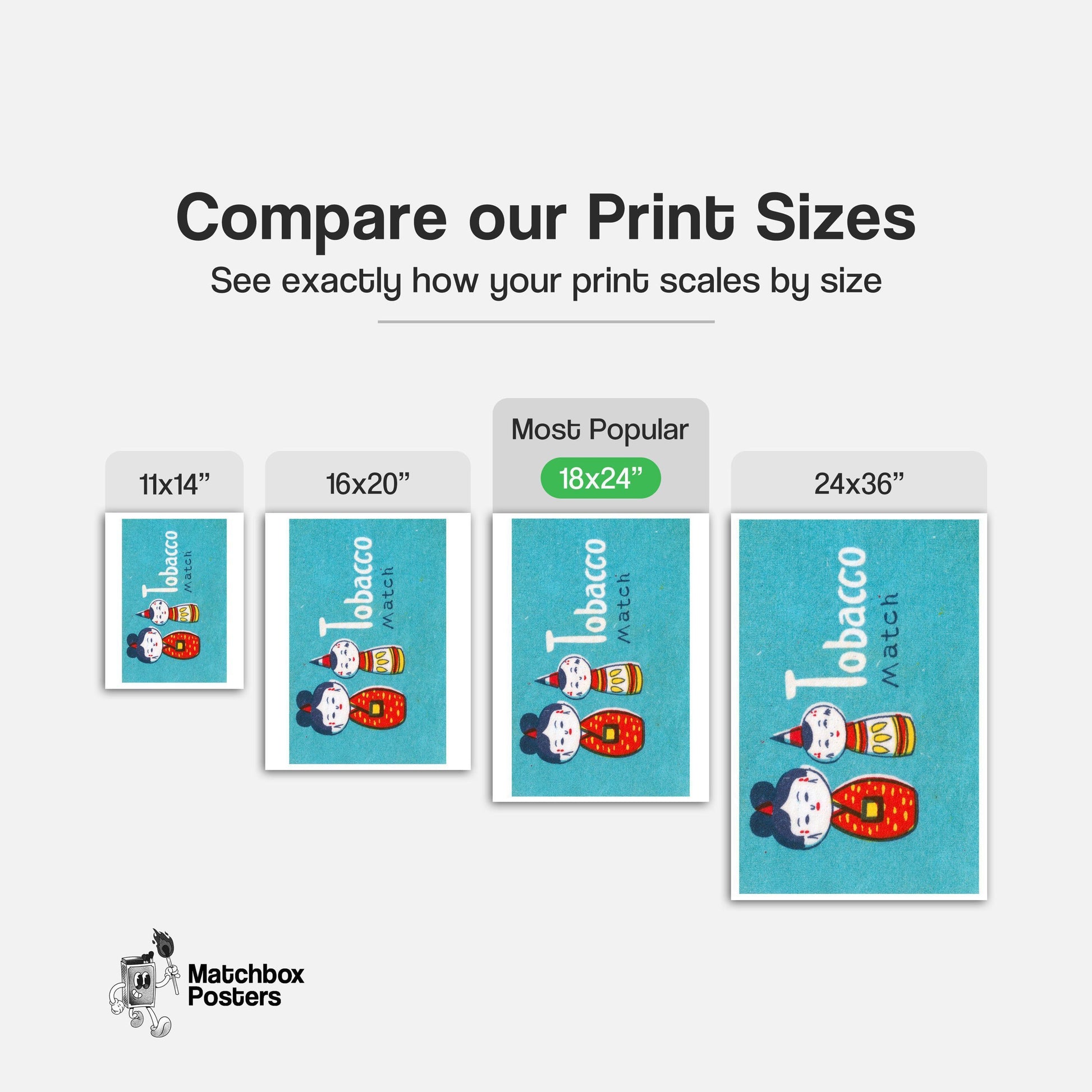 Japanese Dolls - vintage matchbox label print - gallery wall preview