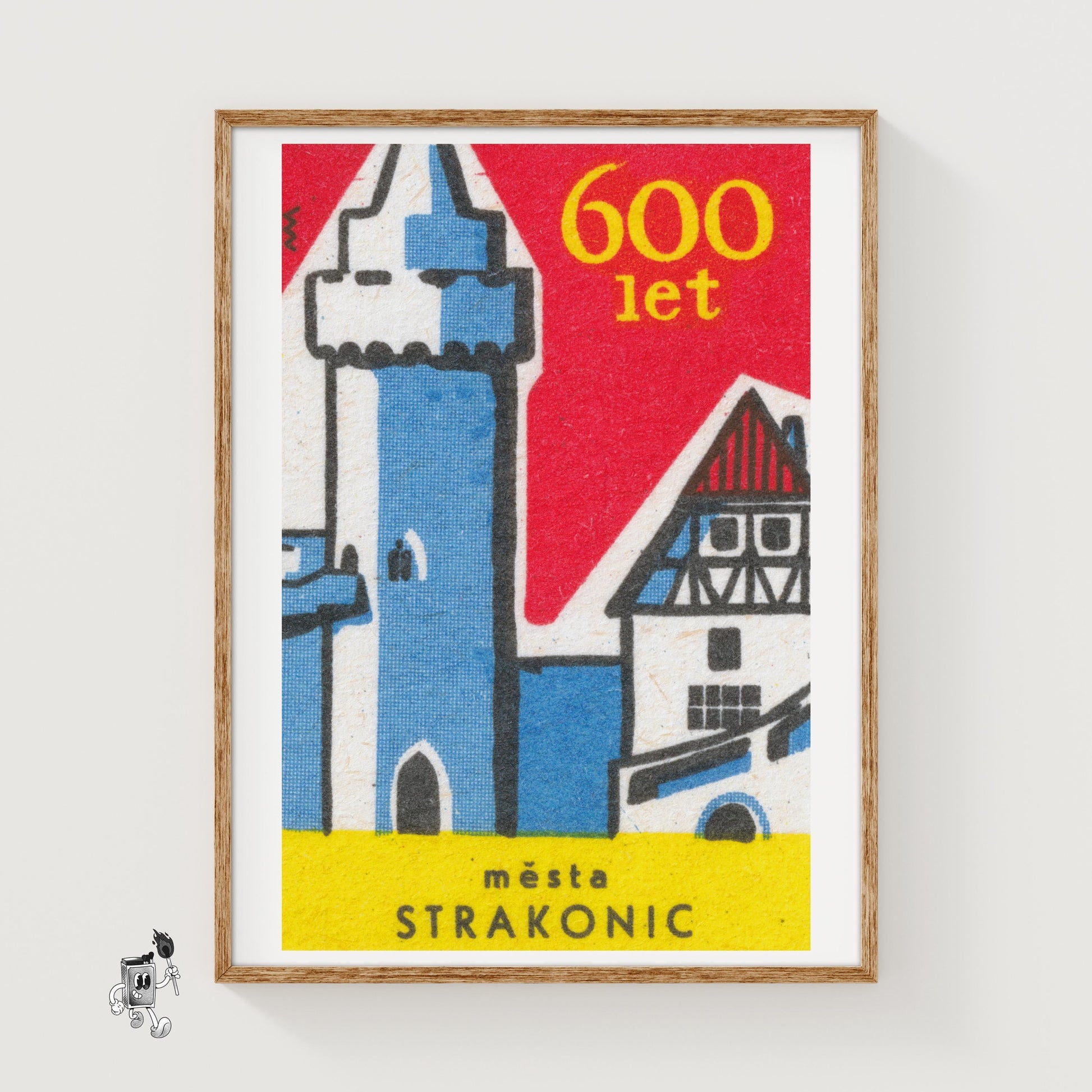 600 Year Old Castle - vintage matchbox label print