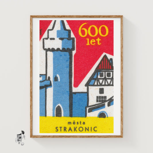 600 Year Old Castle - vintage matchbox label print