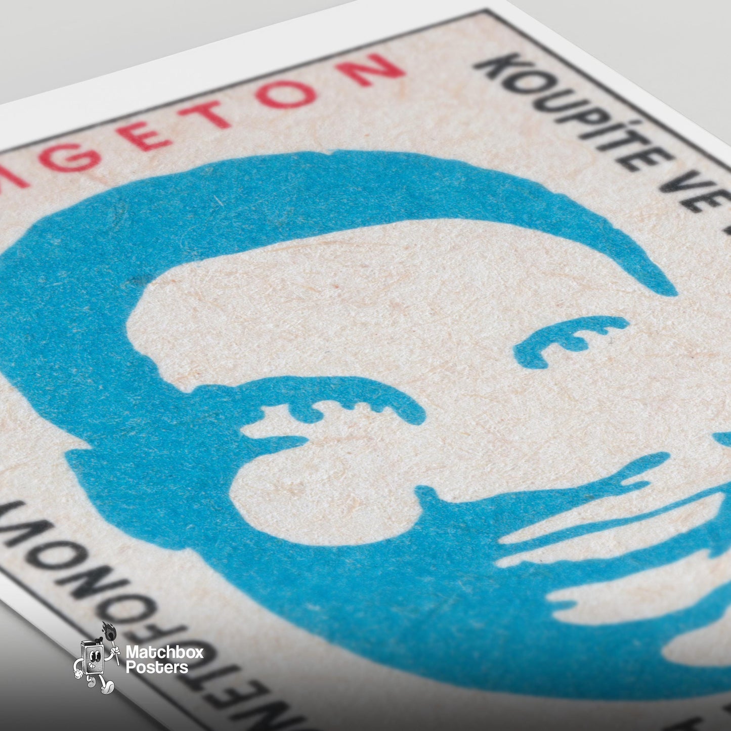 Electric Radio Presenter - vintage matchbox label print - close-up detail