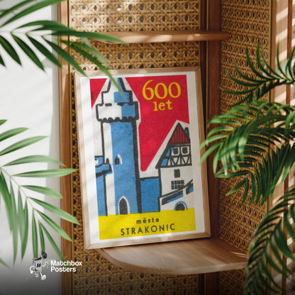 600 Year Old Castle - vintage matchbox label print - office wall