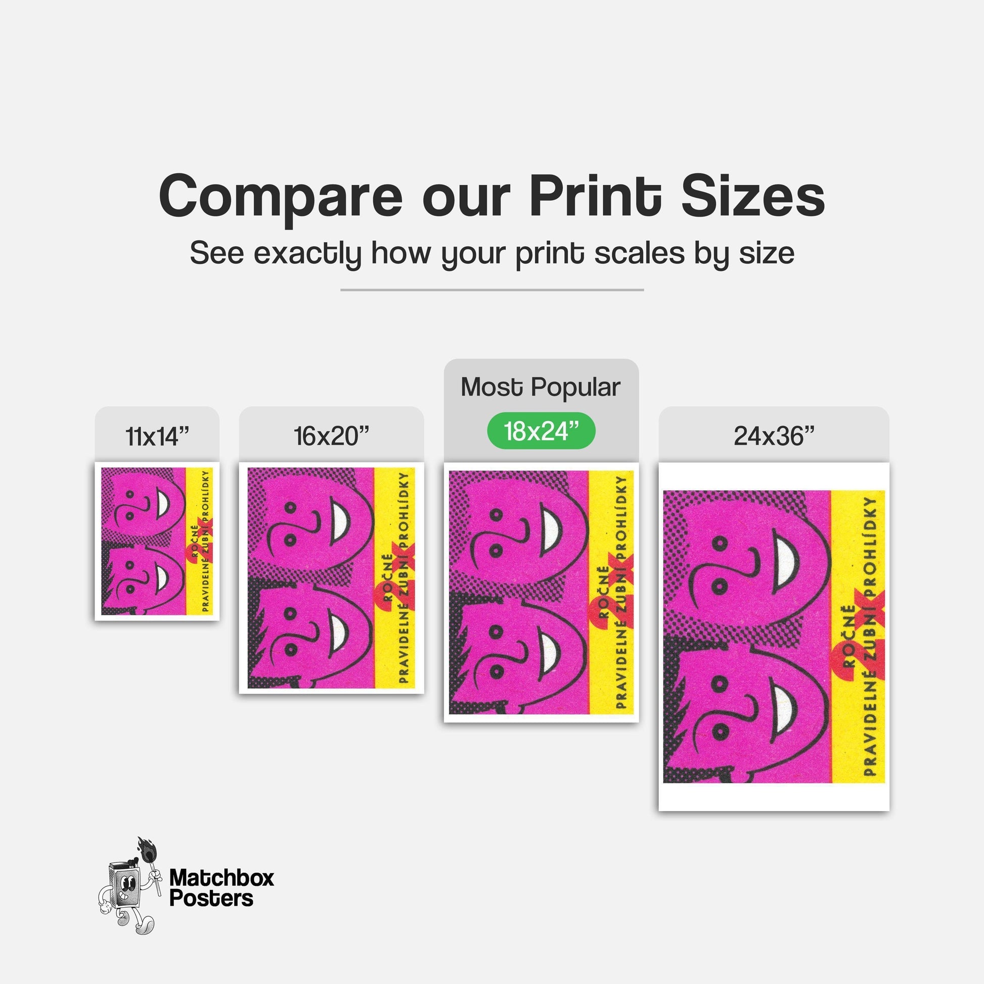 Smiling Faces - vintage matchbox label print - gallery wall preview