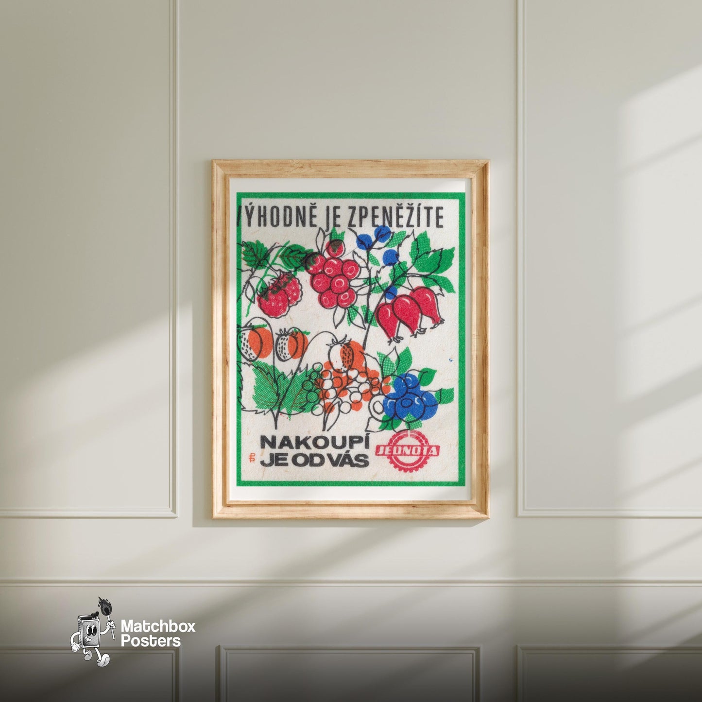 Sell Your Crops - vintage matchbox label print - bedroom mockup