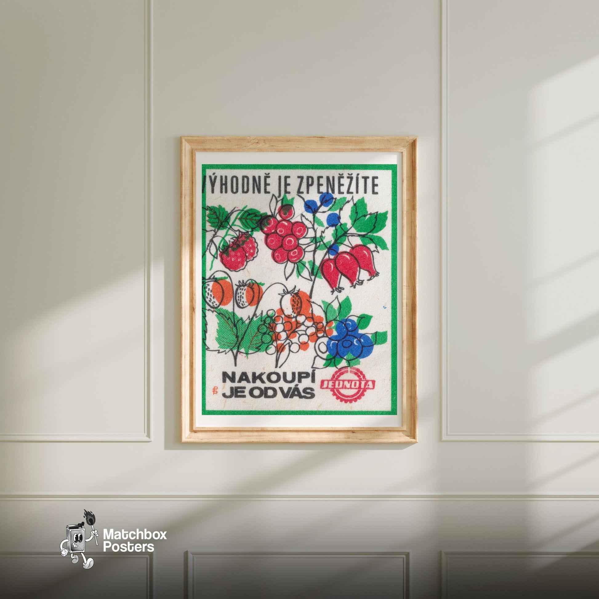 Sell Your Crops - vintage matchbox label print - bedroom mockup
