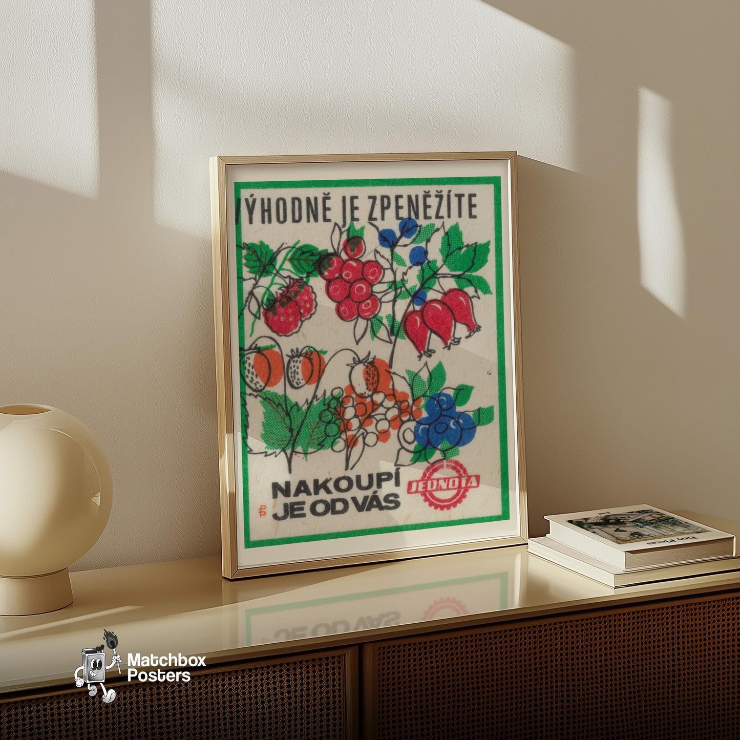 Sell Your Crops - vintage matchbox label print - size comparison