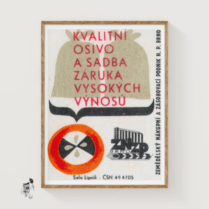 High Quality Seeds for Agriculture - vintage matchbox label print