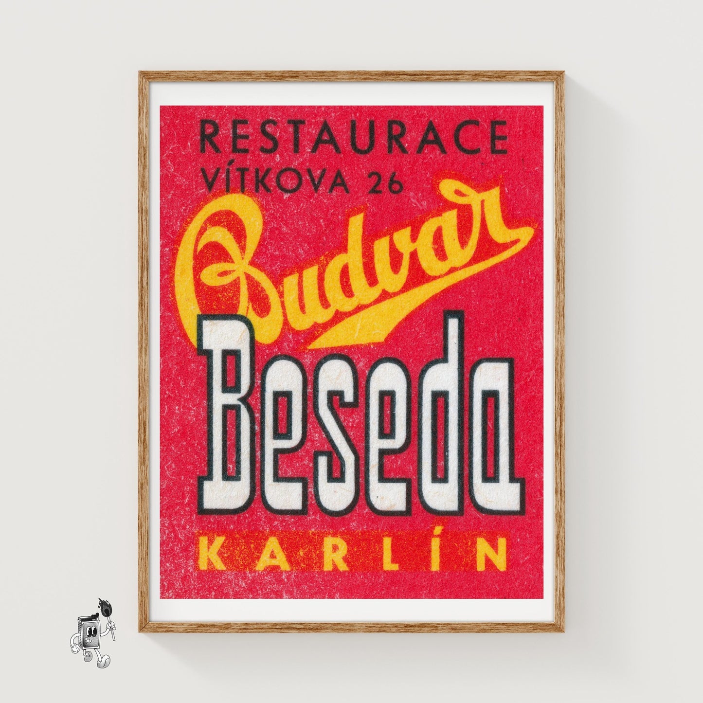 Budvar - vintage matchbox label print