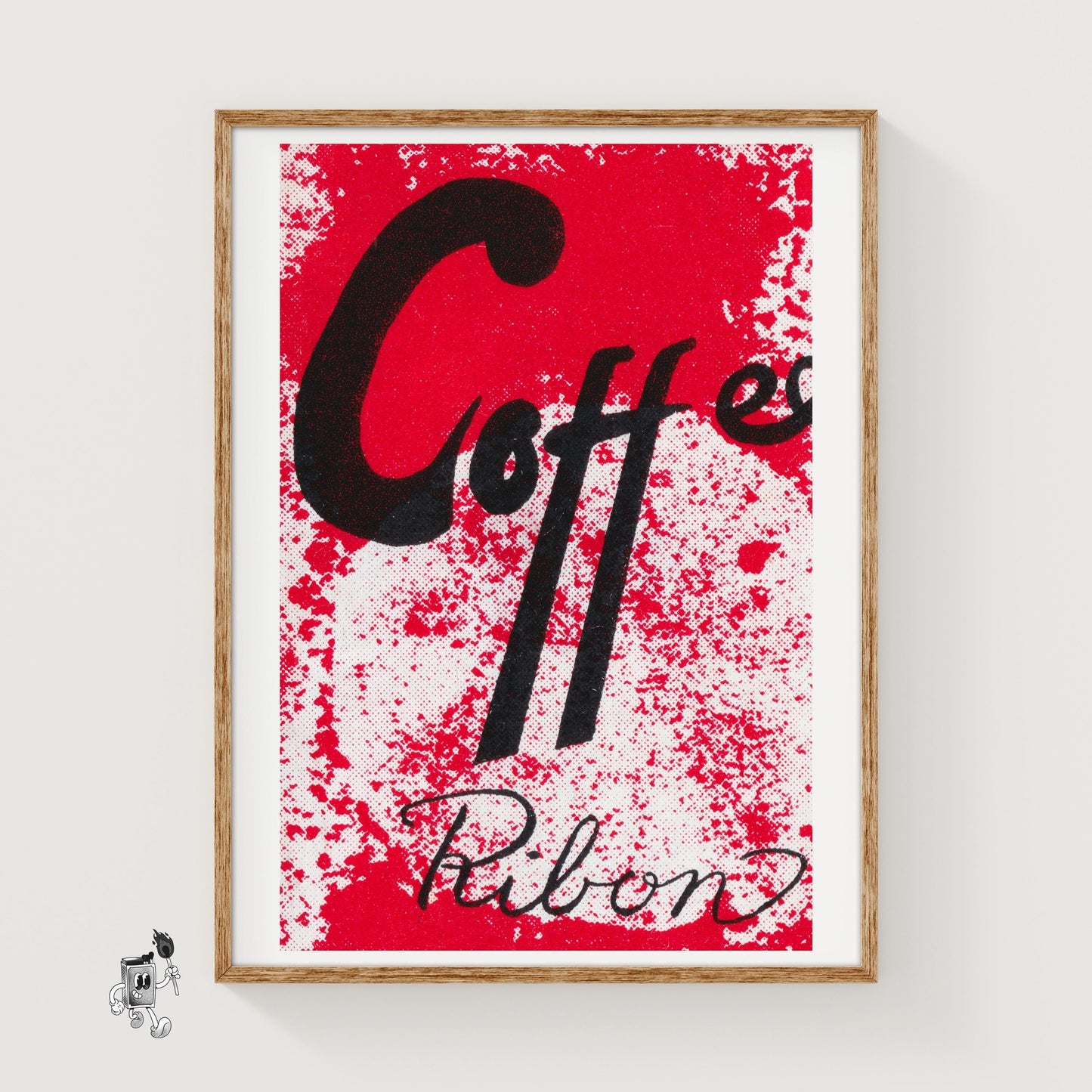 Coffee Ribon - vintage matchbox label print