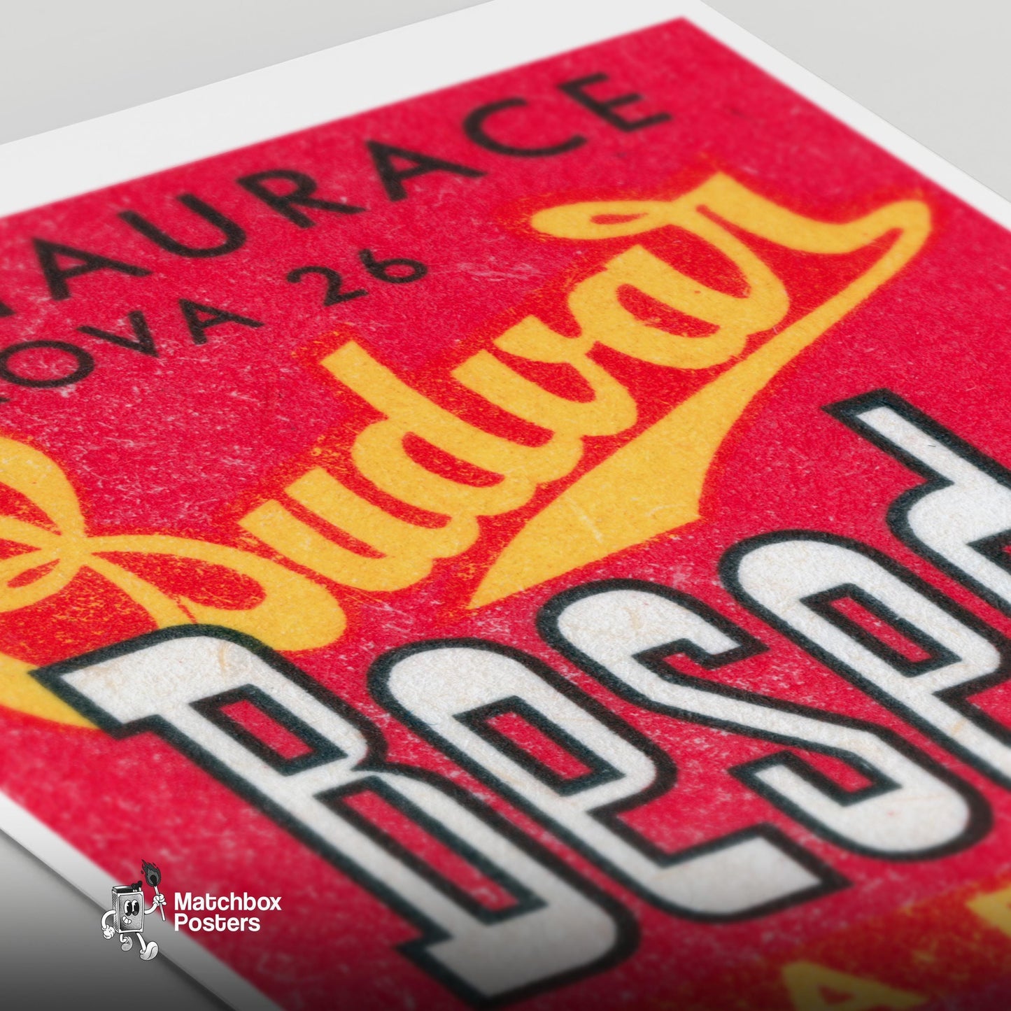 Budvar - vintage matchbox label print - close-up detail