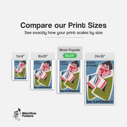Use Handkerchief! - vintage matchbox label print - gallery wall preview