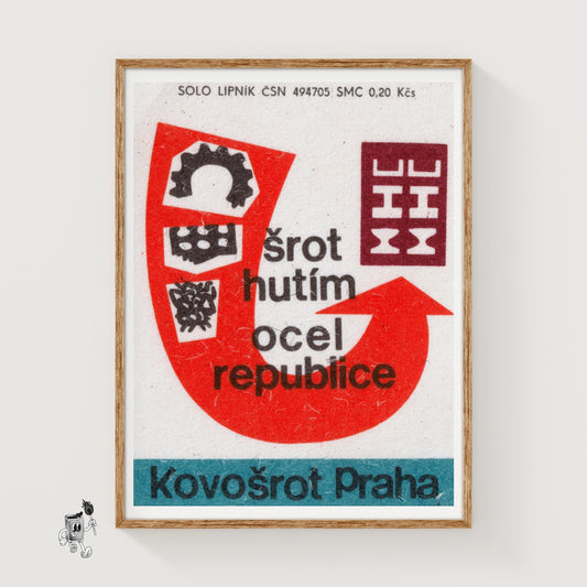 Recycling Program - vintage matchbox label print