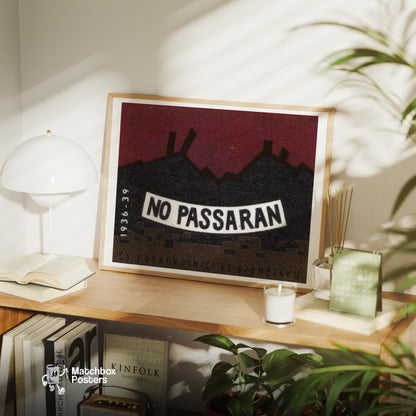 They Will Not Pass - vintage matchbox label print - office wall