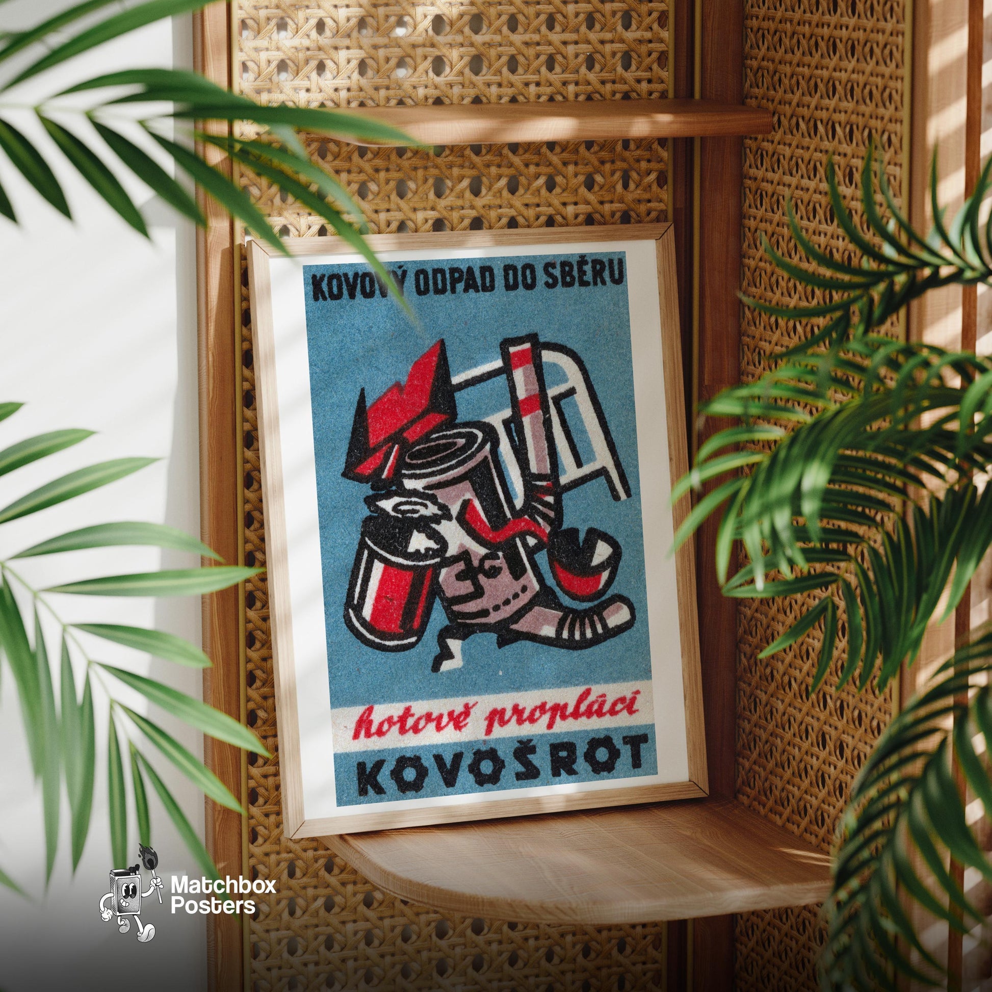 Recycle Your Metal - vintage matchbox label print - office wall