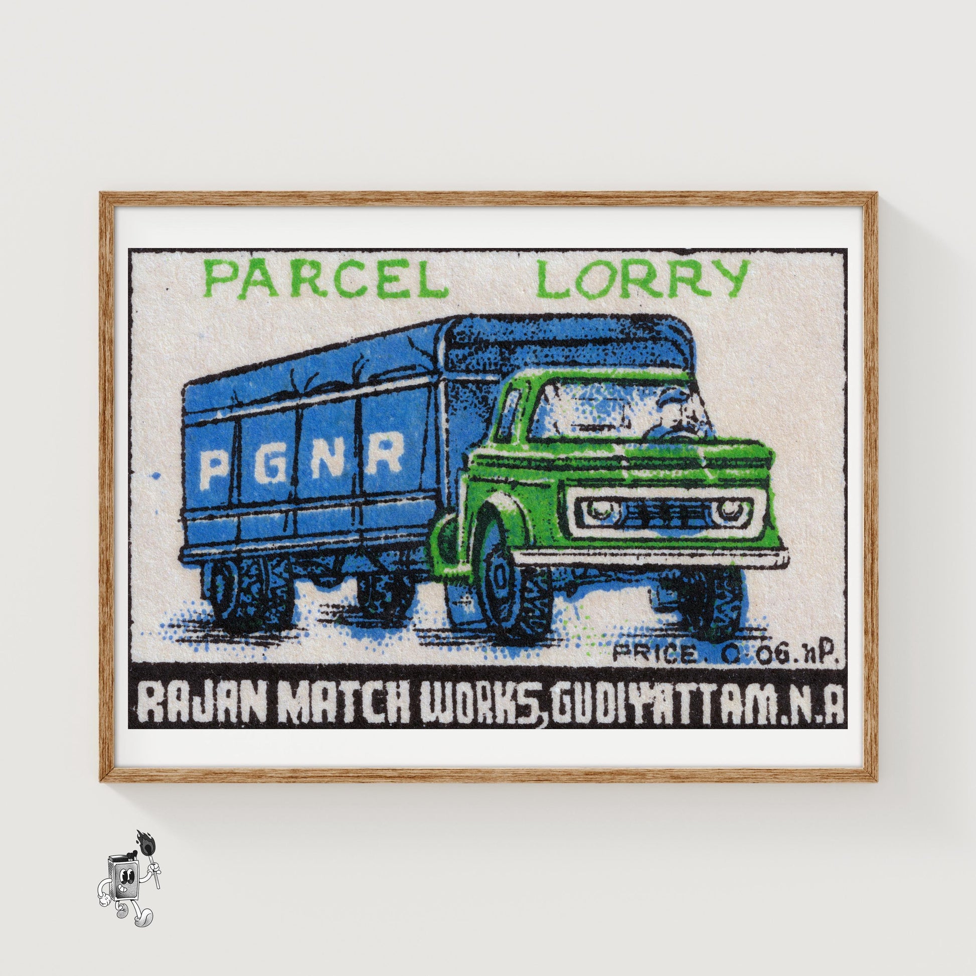 Parcel Lorry - vintage matchbox label print