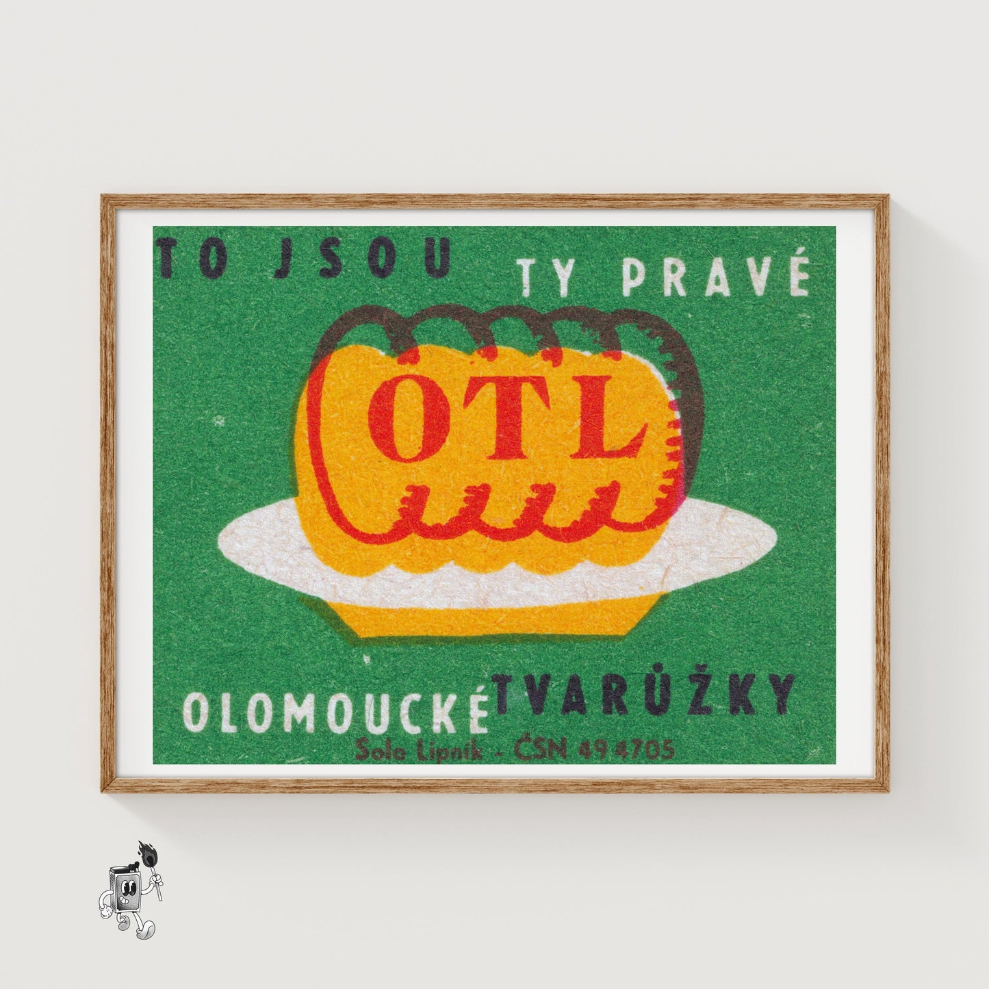 Yellow Cheese - vintage matchbox label print