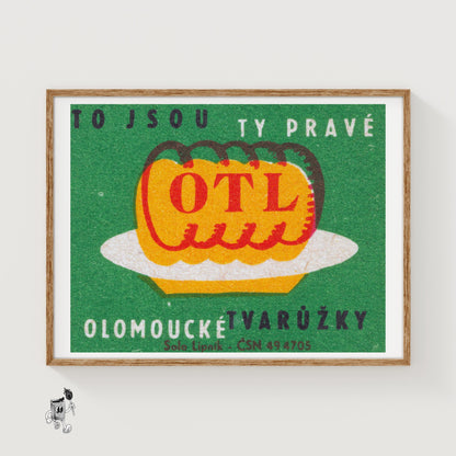Yellow Cheese - vintage matchbox label print