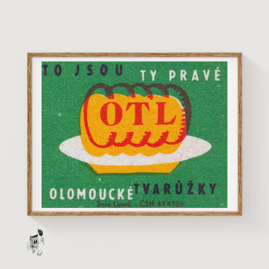 Yellow Cheese - vintage matchbox label print