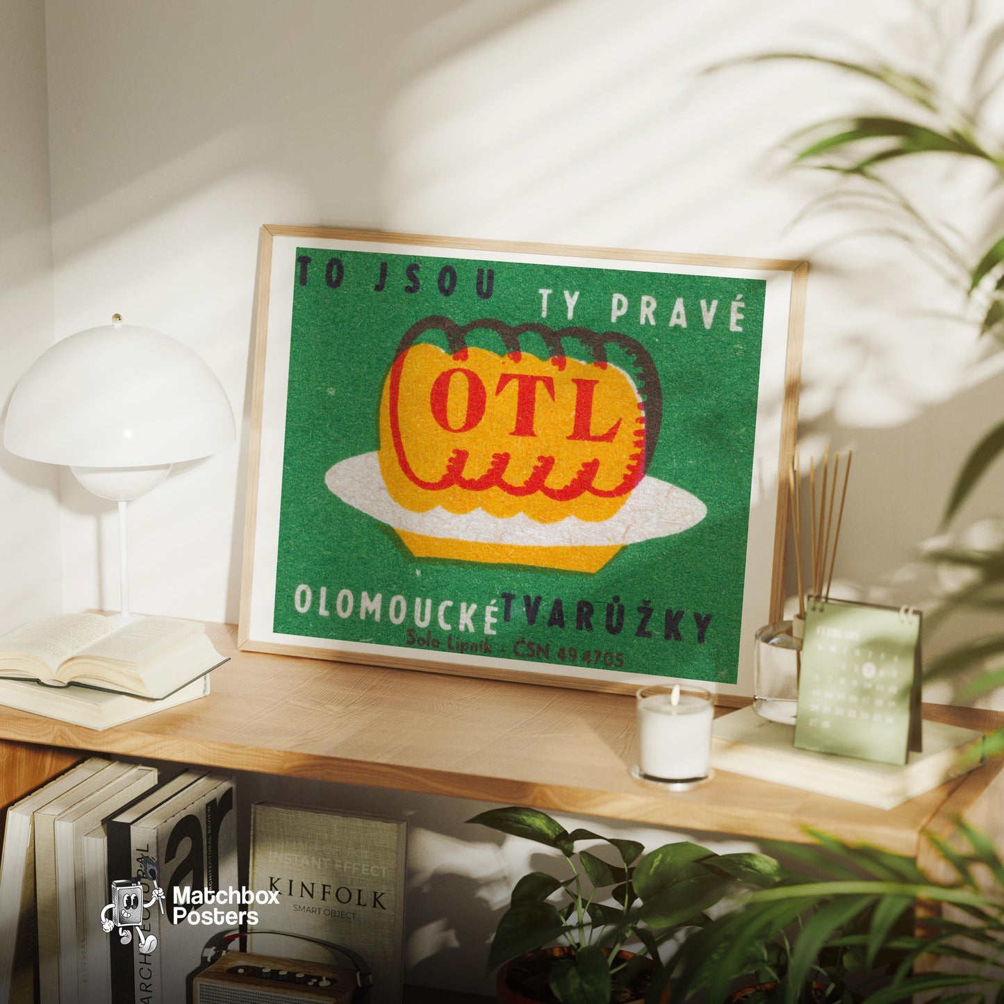 Yellow Cheese - vintage matchbox label print - office wall