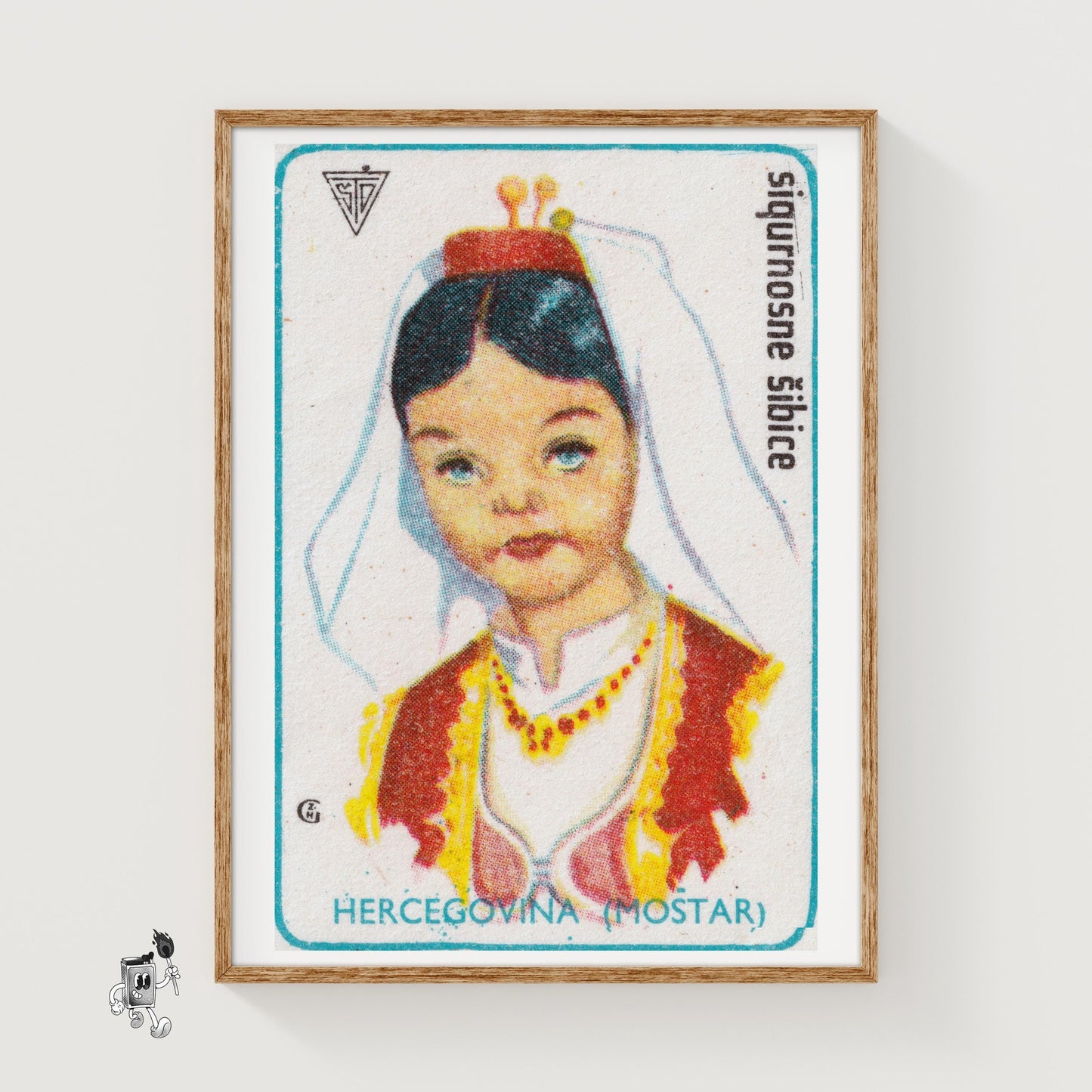 Herzegovinian Girl - vintage matchbox label print