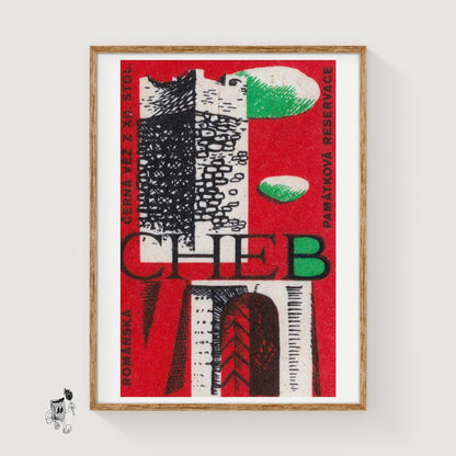 Historic Tower - vintage matchbox label print