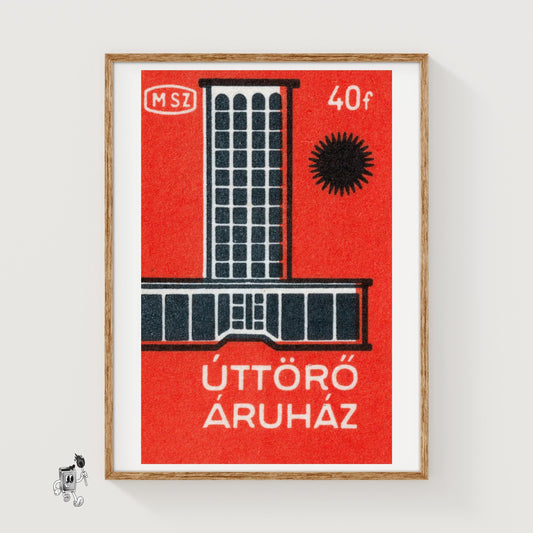 Modern Department Store - vintage matchbox label print