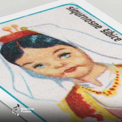 Herzegovinian Girl - vintage matchbox label print - close-up detail