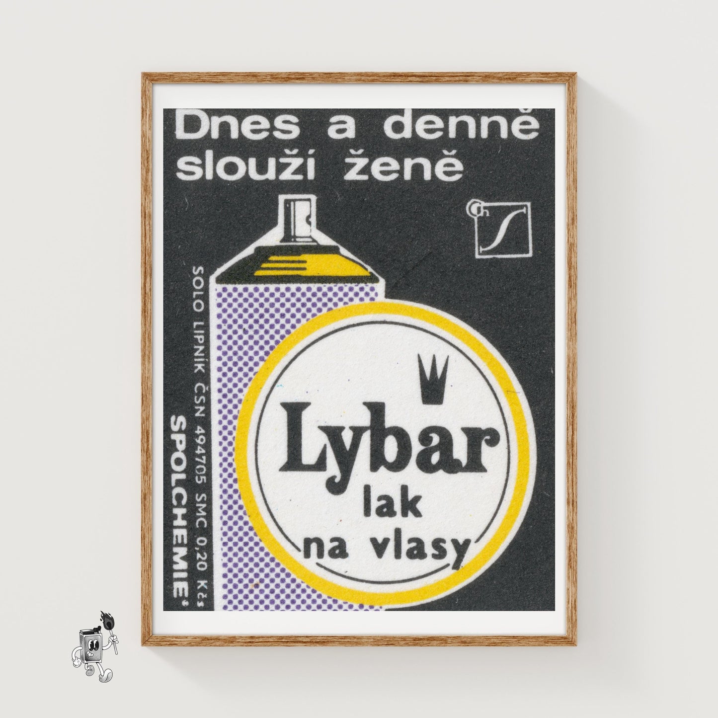Hair Spray Can - vintage matchbox label print