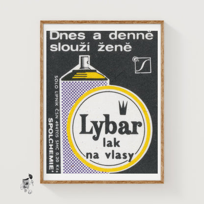 Hair Spray Can - vintage matchbox label print