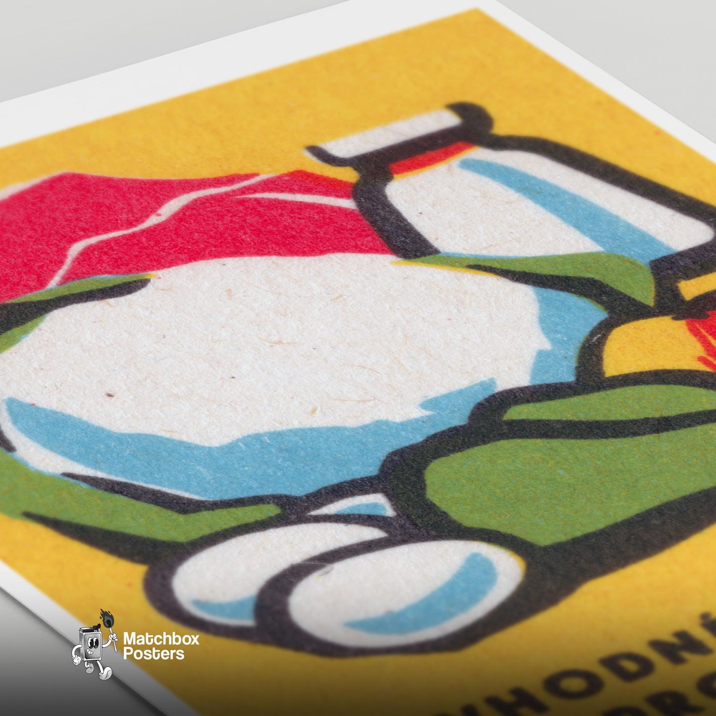 Balanced Diet - vintage matchbox label print - close-up detail