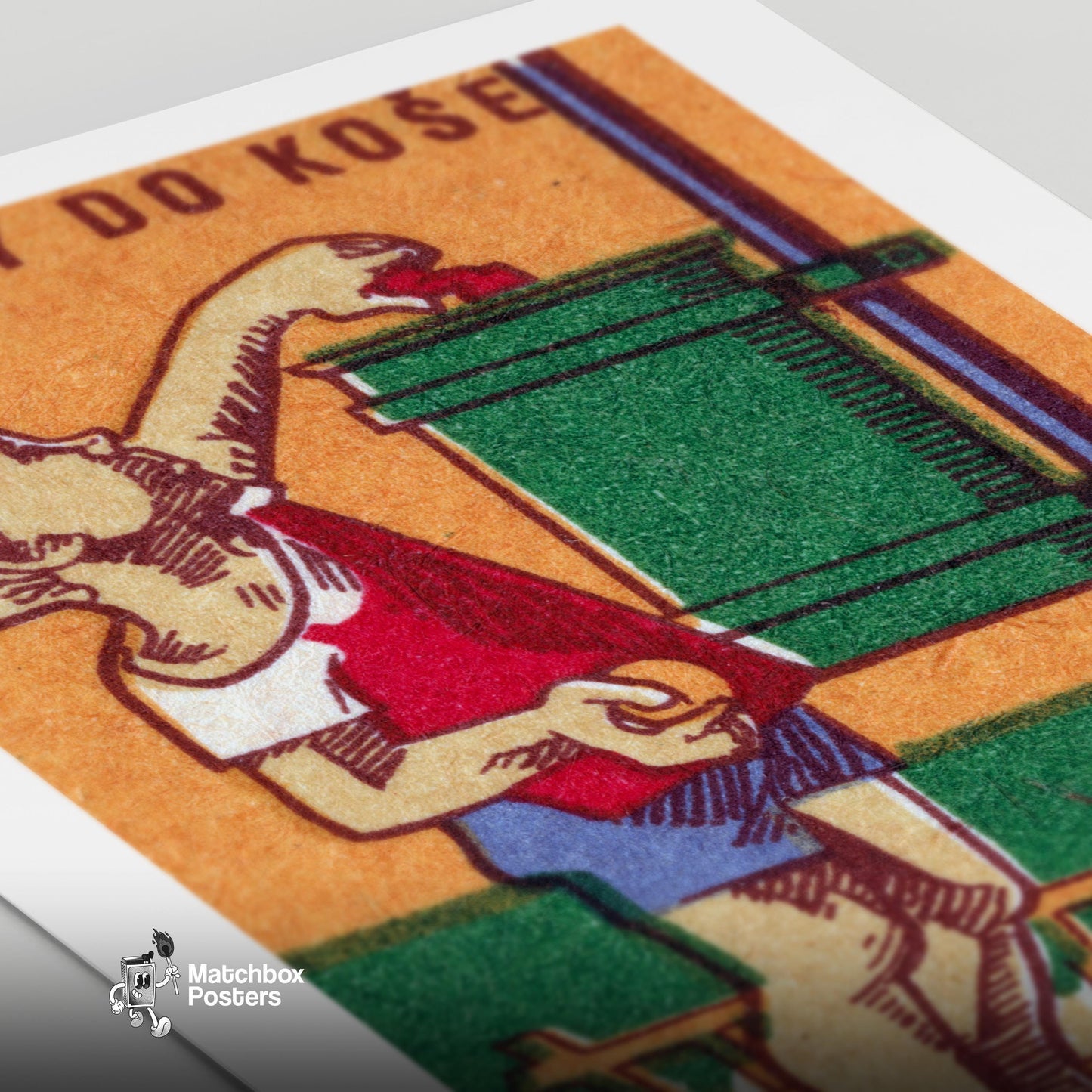 Fruit Peel Goes in Bin - vintage matchbox label print - close-up detail