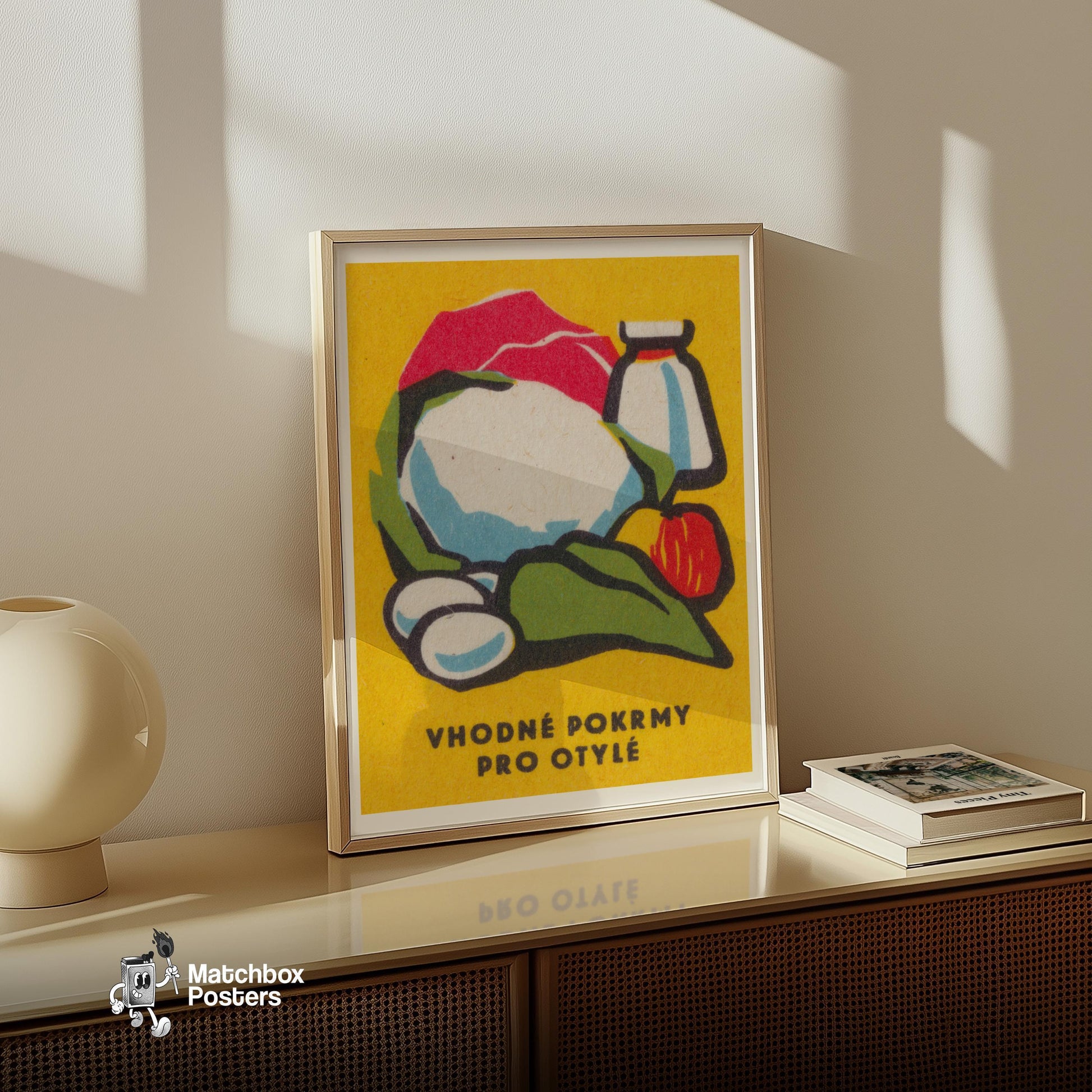 Balanced Diet - vintage matchbox label print - size comparison