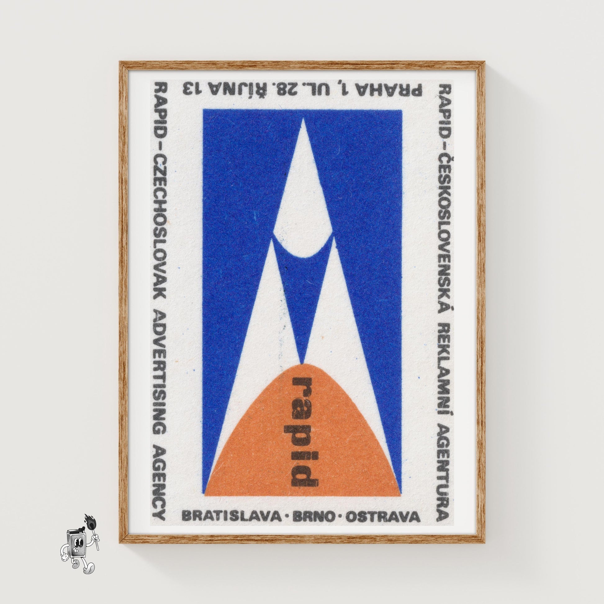 Geometric Shapes - vintage matchbox label print