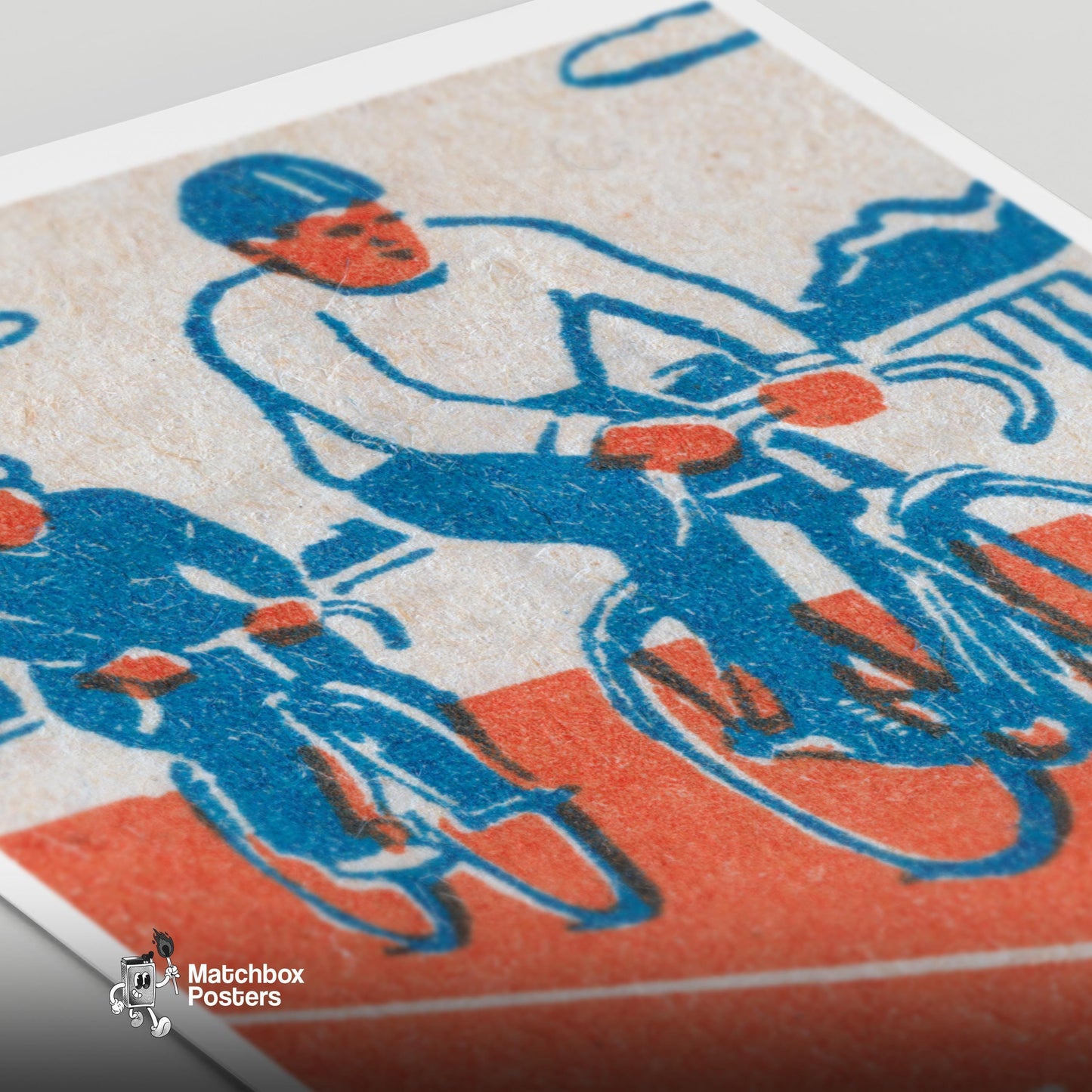 Sports for Health - vintage matchbox label print - close-up detail
