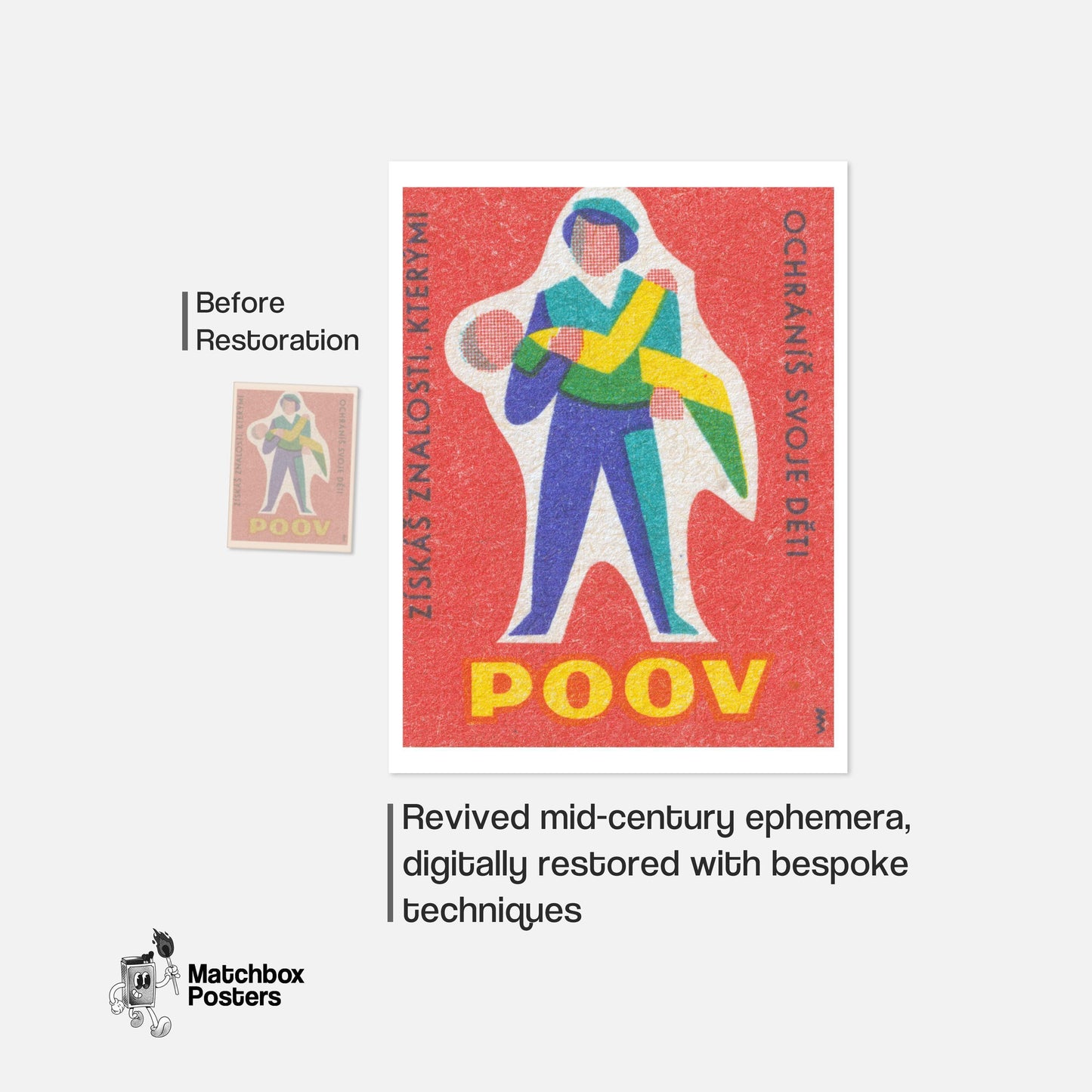 Protect Your Children - vintage matchbox label print - framed wall art preview