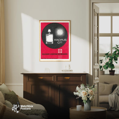 Modernist Design - vintage matchbox label print - living room mockup