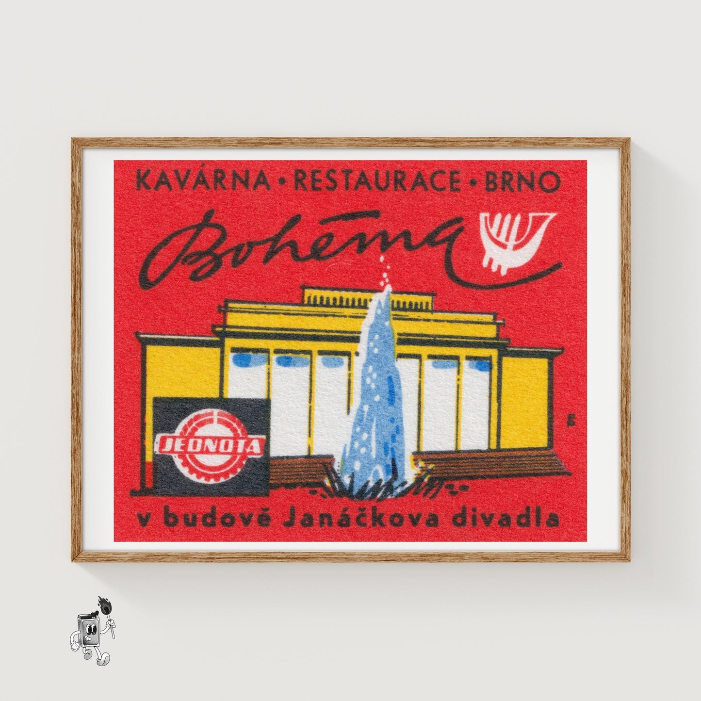 Bohemian Restaurant - vintage matchbox label print