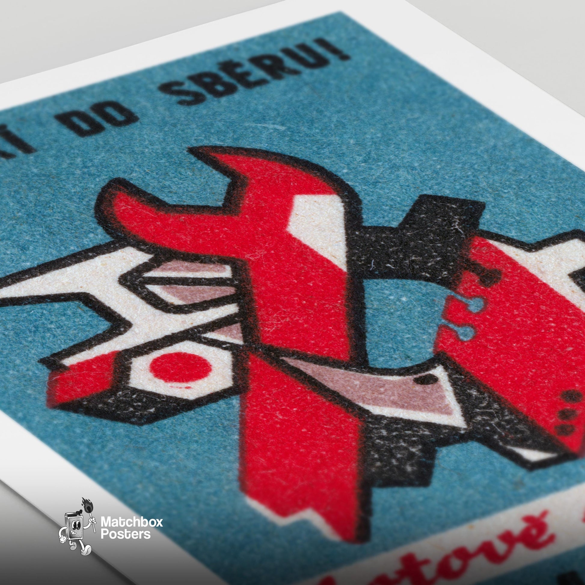 Collect Scrap Iron - vintage matchbox label print - close-up detail