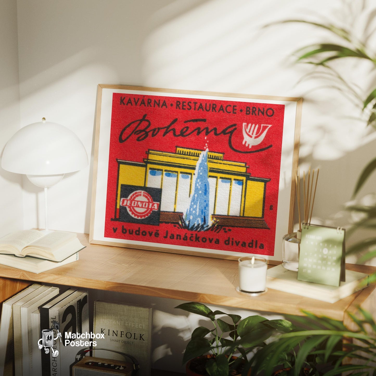 Bohemian Restaurant - vintage matchbox label print - office wall