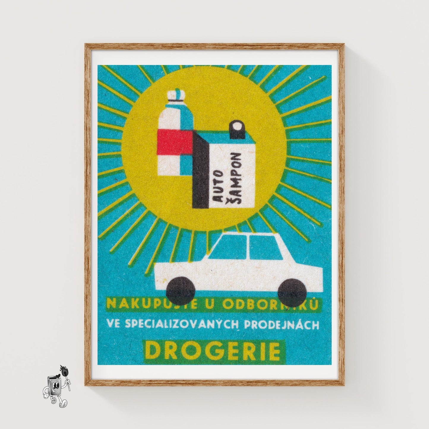 Motor Oil - vintage matchbox label print