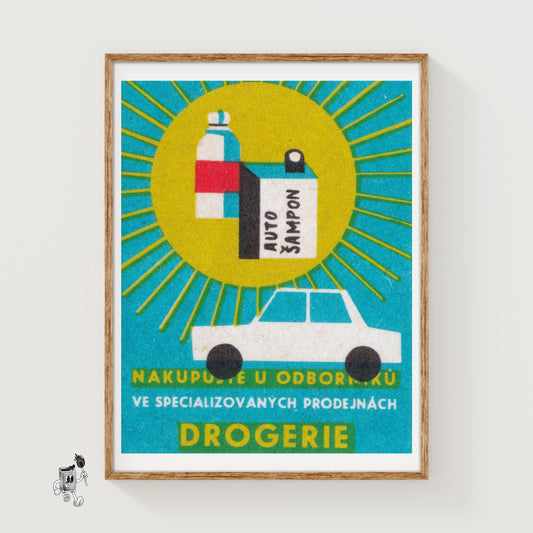 Motor Oil - vintage matchbox label print