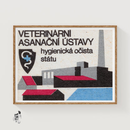 Vetinary Sanitation INstitute - vintage matchbox label print
