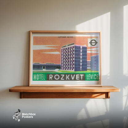 City Hotel - vintage matchbox label print - size comparison