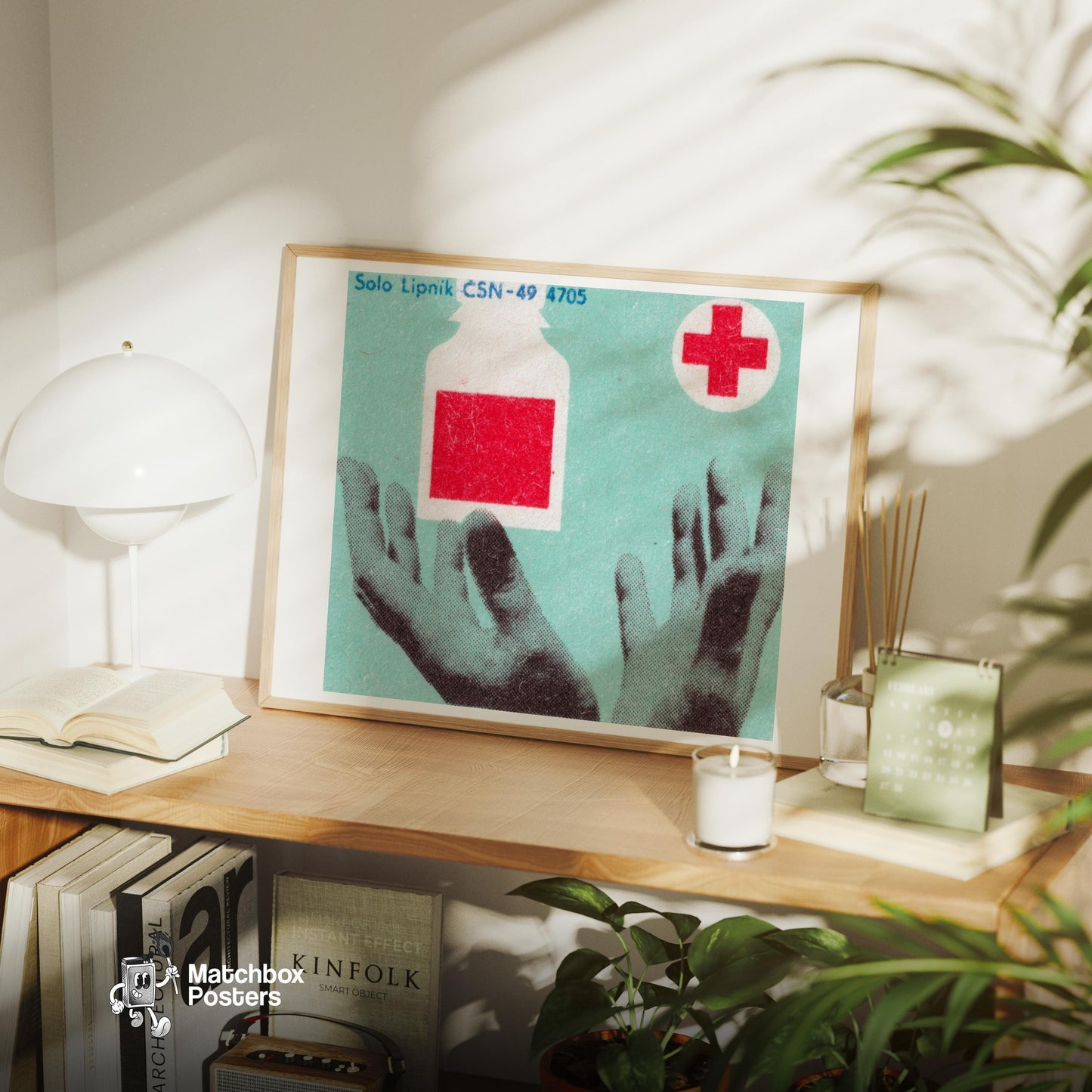 Blood Donation - vintage matchbox label print - office wall