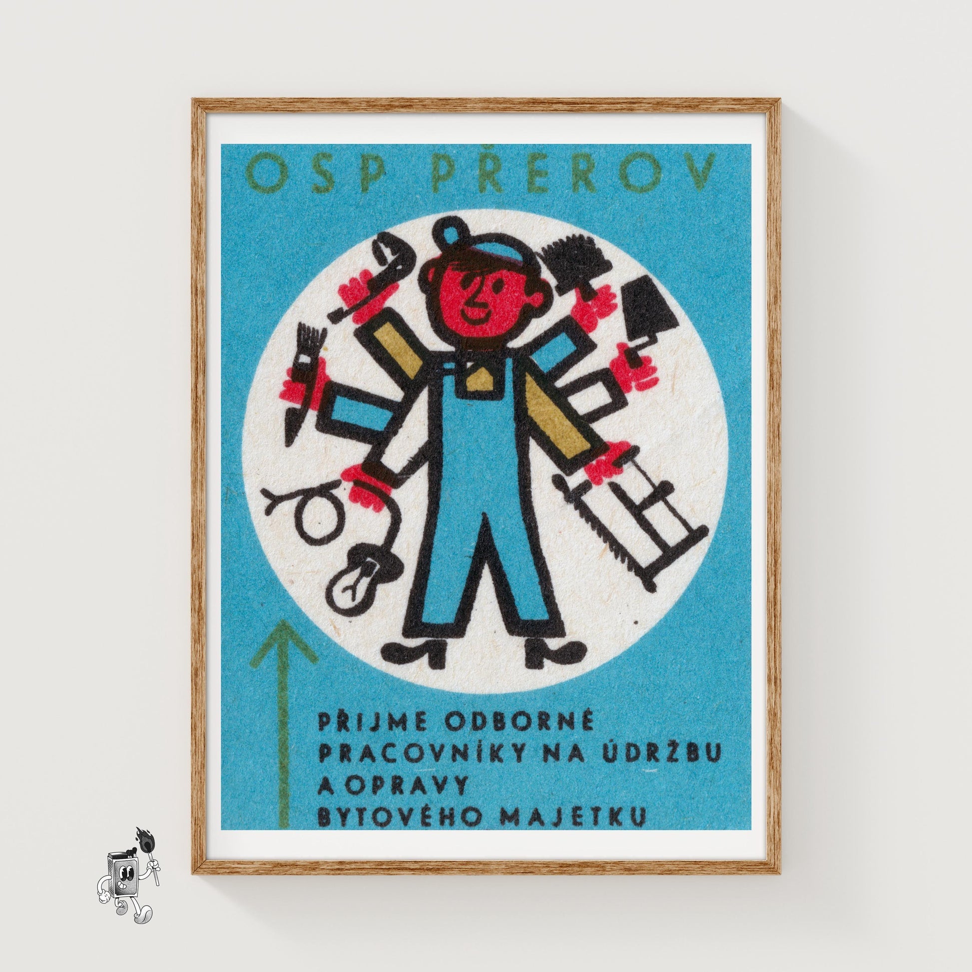 Handyman - vintage matchbox label print