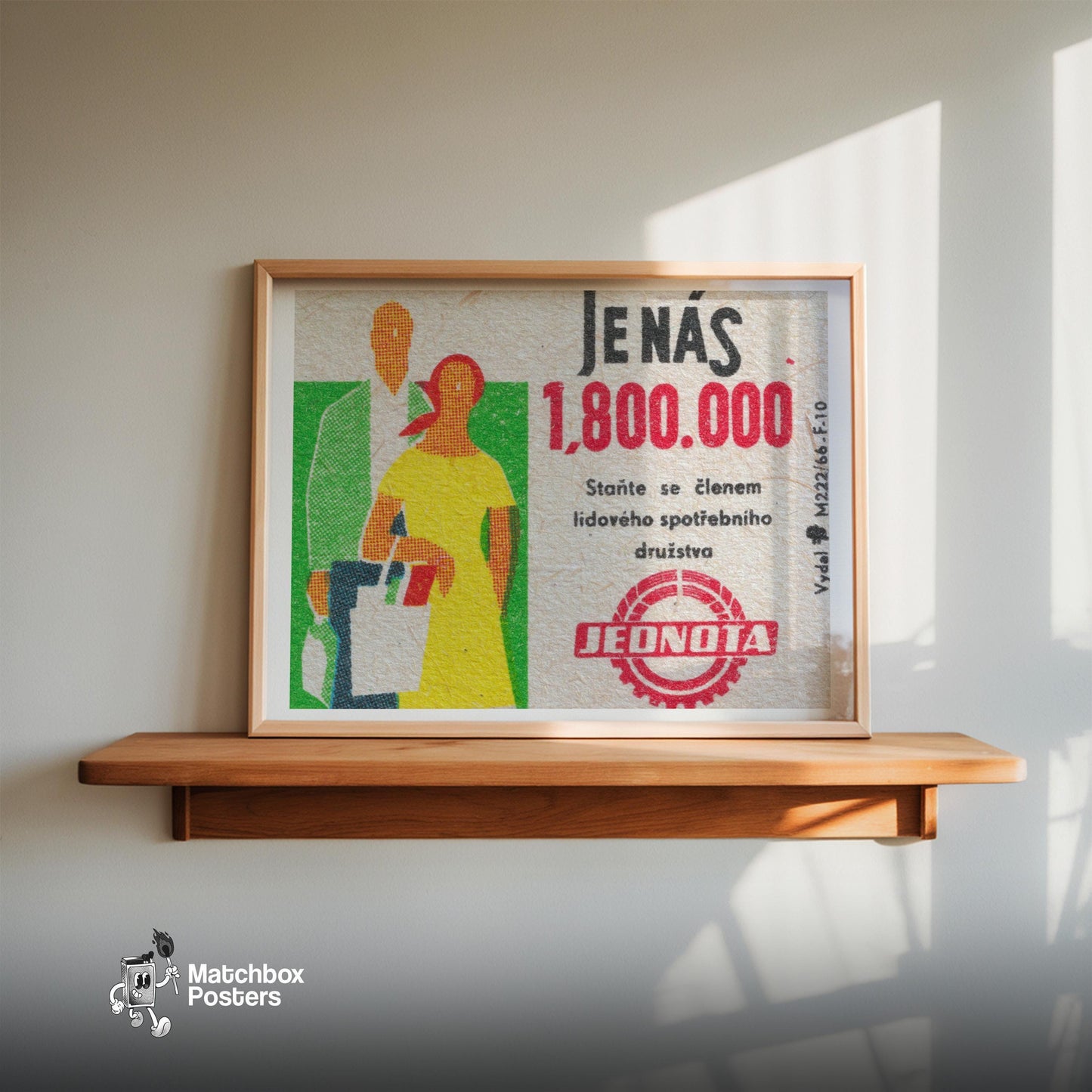 1.8 Million of Us - vintage matchbox label print - size comparison