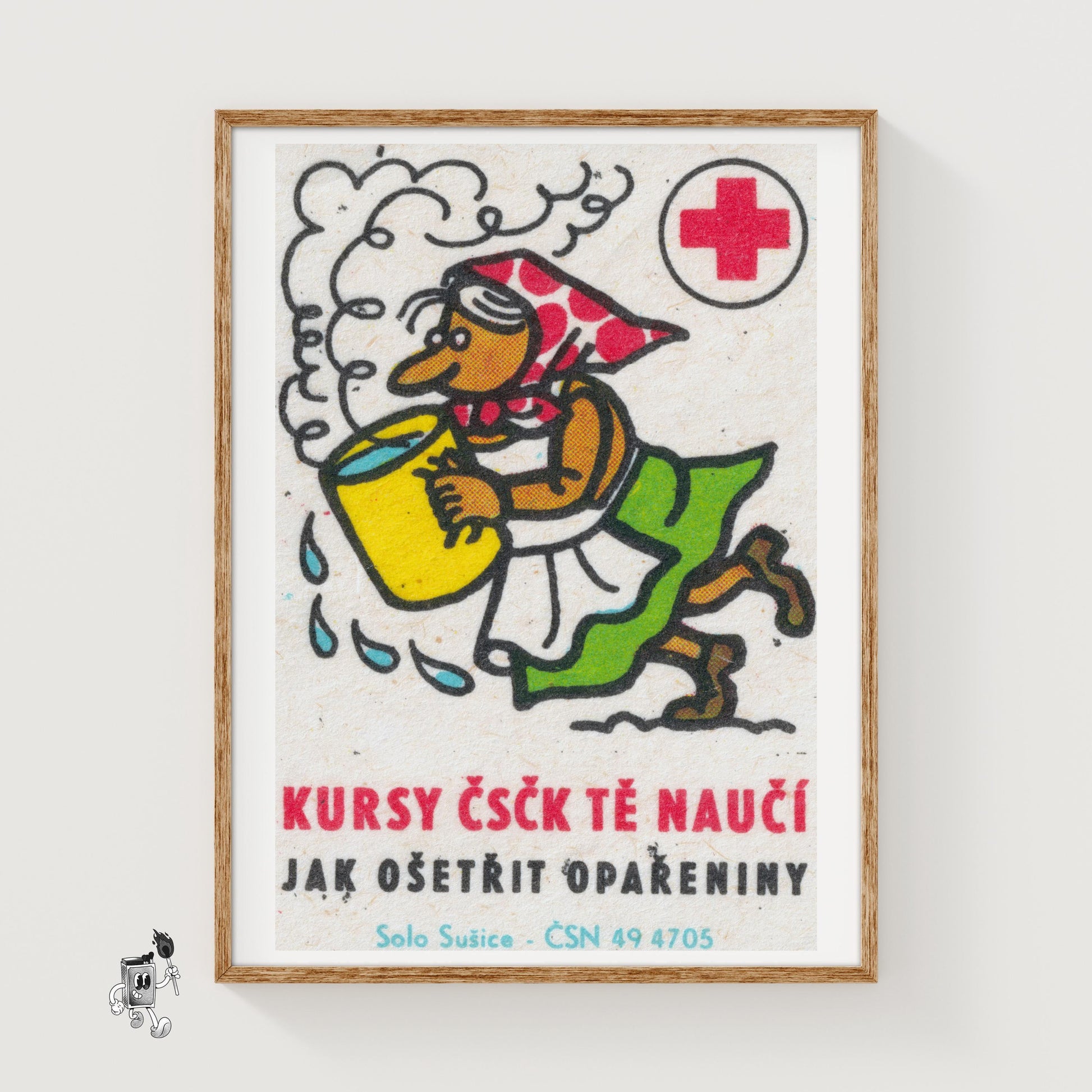 First Aid Training - vintage matchbox label print
