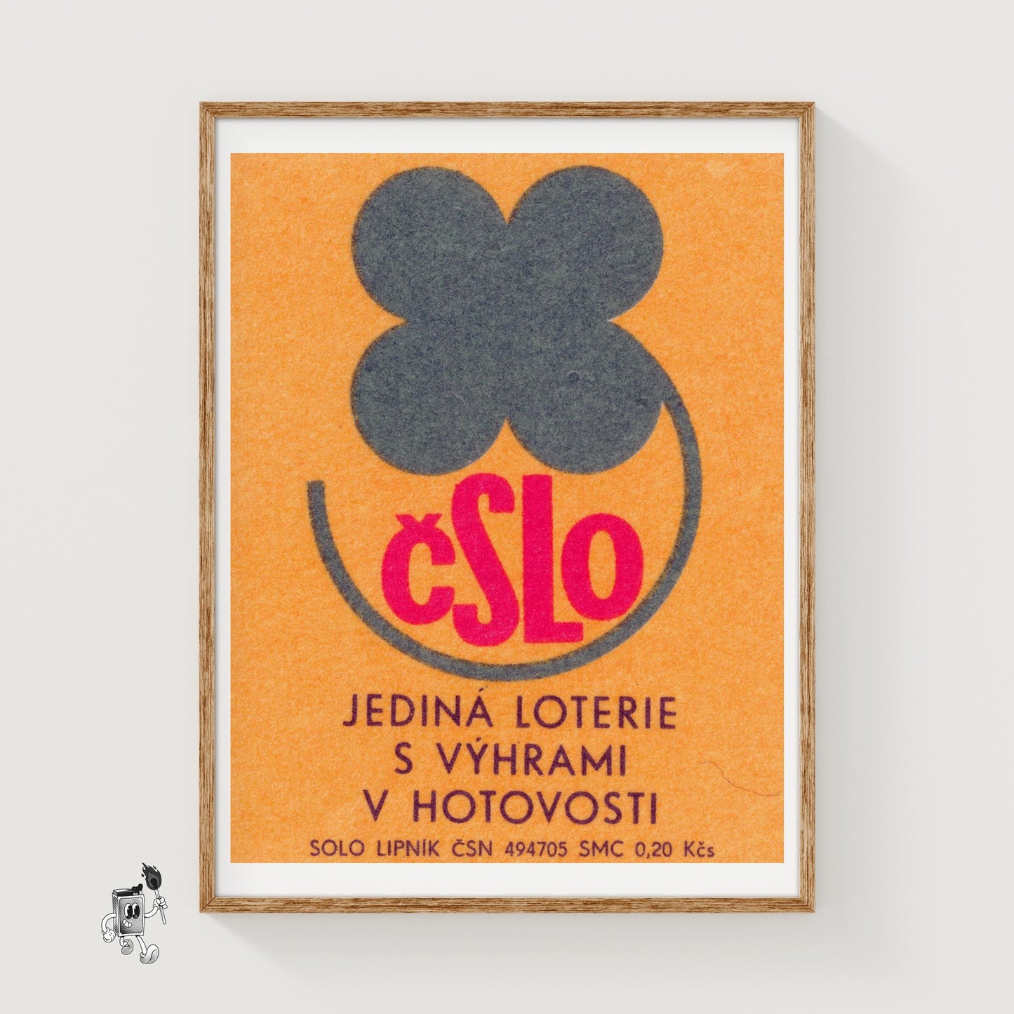 Lottery With Cash Prize - vintage matchbox label print